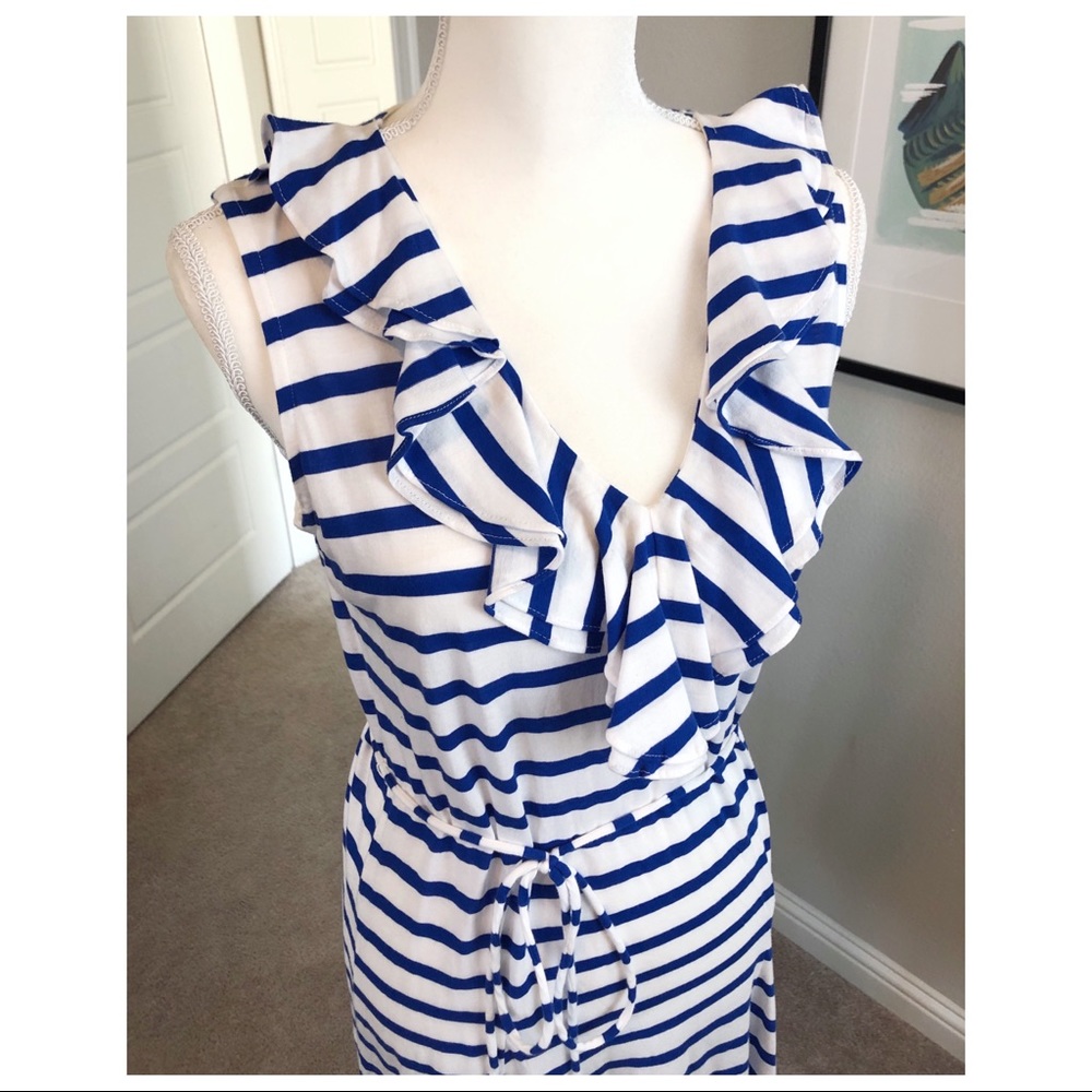 Ralph Lauren Striped Dress | White/Blue - Picture 1 of 4